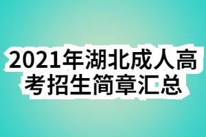 2021年湖北成人高考招生简章汇总