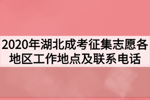 2021年湖北成考征集志愿各地区工作地点及联系电话汇总