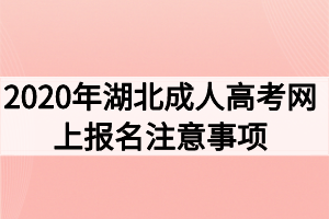 2021年湖北成人高考网上报名注意事项