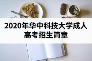 2020年华中科技大学成人高考招生简章